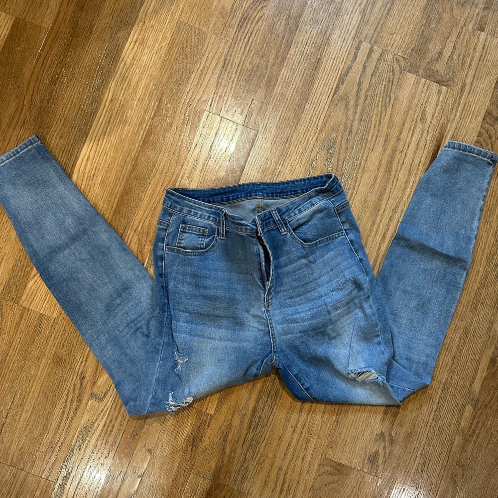 Light wash Hugh waisted skinny jeans